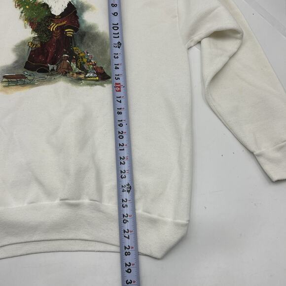 Vintage 90s ASHLEY’S Crew Neck Sweatshirt XL Santa Claus Graphic Made in USA - Picture 5 of 8